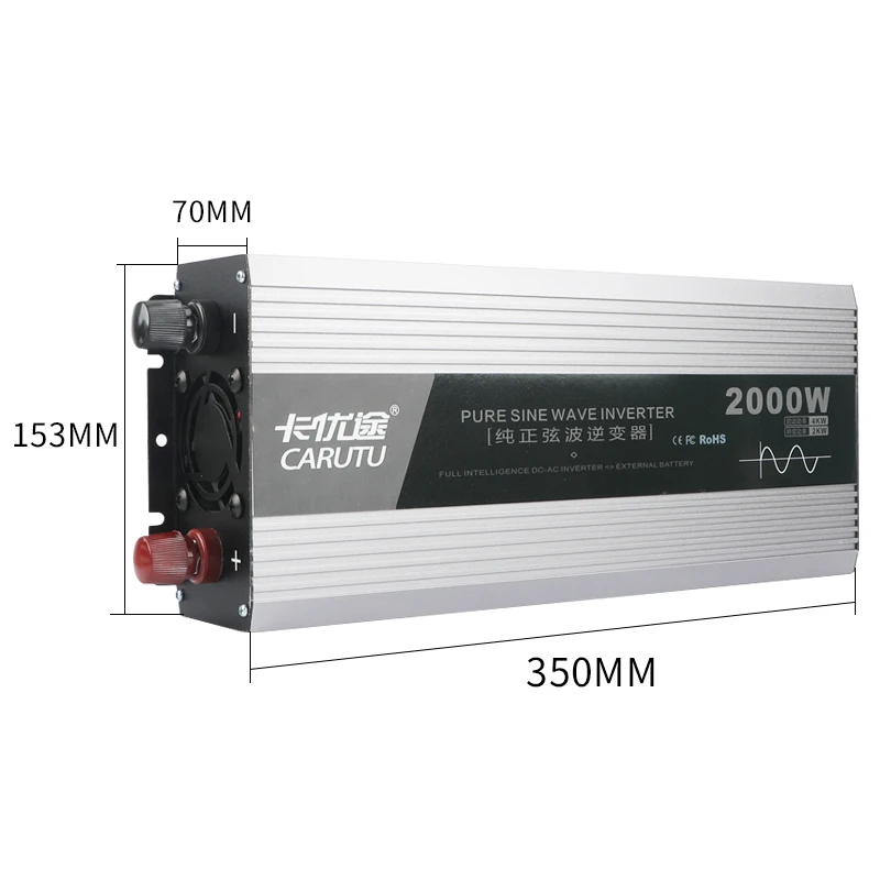 Train Power Inverter 2000 Watt Pure Sine Wave Inverter 110VDC to 220VAC Railway Power Inverter