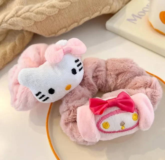 Botu Plush Women Hair Band Sanrio Kuromi My Melody Anime Furry Elastic ...