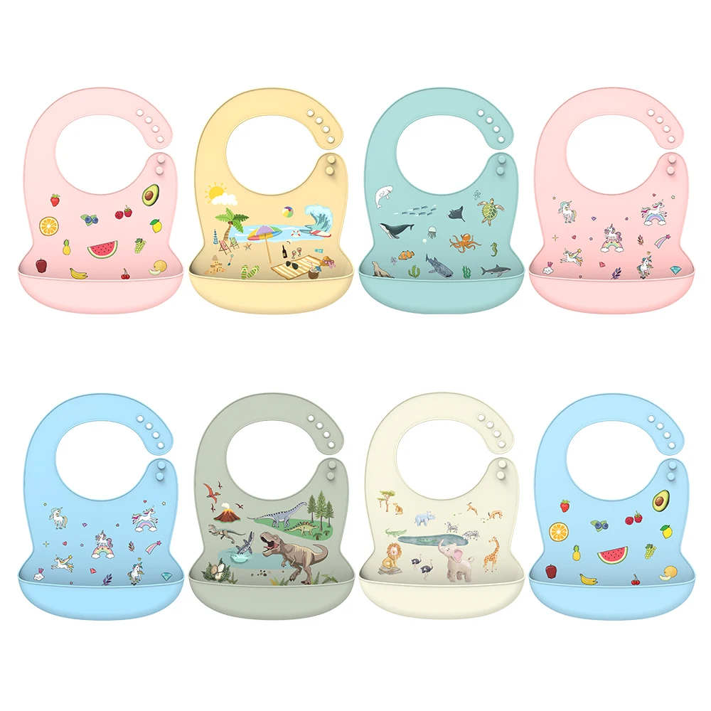 Silicon Bib Wholesale Silicone Baby Bibs with crumb catcher