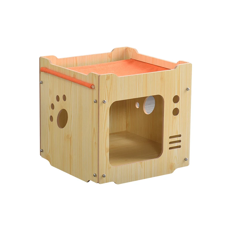 Brick Shape Movable Cat House Wood Furniture Cat Tower Cat Climbing