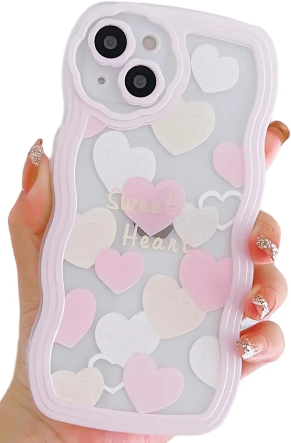 Cute Case for iPhone 16 Pro Max Clear with Bow Design for Women Girls Aesthetic Cute Stripe Frame Wavy Soft Shockproof Covers supplier