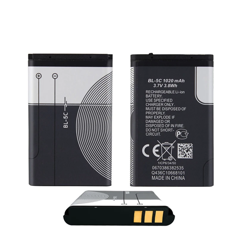 Original 3.85V Li-ion Cell Phone Battery BL-4C Compatible Nokia 6100 6300 6125 6136S 6170 6260 6301 7705 7200 7270 8208 Stock
