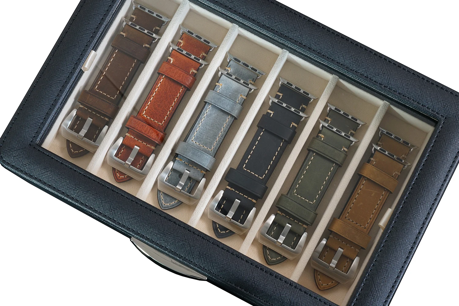 Sonny Custom Black Leather Watch Strap Storage Box Packaging For