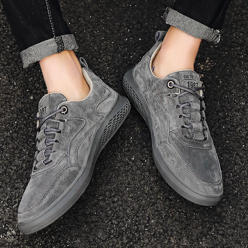 Men's casual shoes outdoor men's shoes new handmade large size stitching all-match business leather shoes men