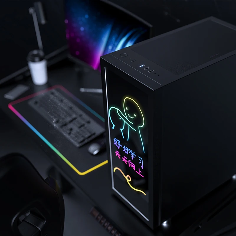 DK210 Graffiti Office Desktop ATX Computer Case - Gaming PC Case