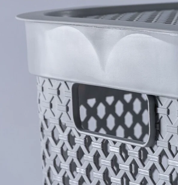 Large  Woven Dirty Laundry Basket Plastic Laundry Basket Bathroom Dirty Clothes Storage Basket Japanese Style