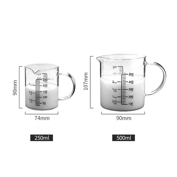 Bestevers Kitchen Laboratory 8 oz Glass Beaker Measuring Cup with Lid 1-Cup (8oz)