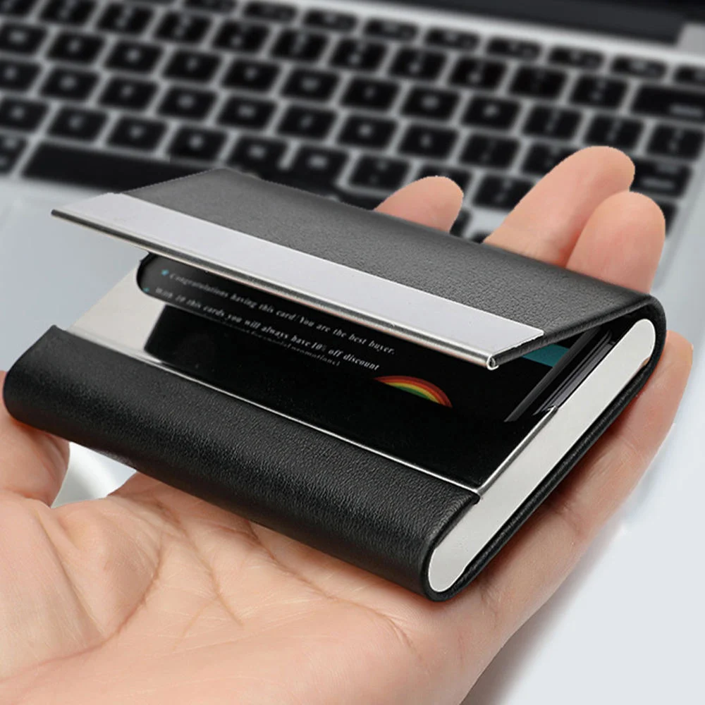 Business Card Holder Large Capacity Metal Card Case Corporate Gift Customizable Logo preview 3