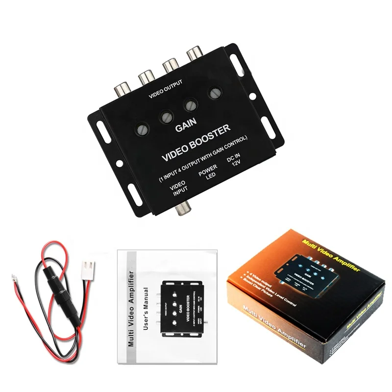 Car Video Splitter to Video Signal Booster Splitter Amplifier for Car  TV, DVD, CCTV Input Output for Bus Connect Monitor