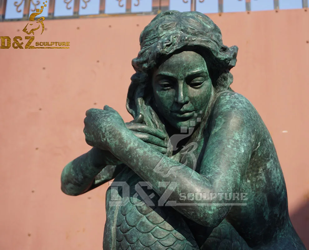 Modern Metal Art Bronze Mermaid Statue For Home Hotel Mall Street