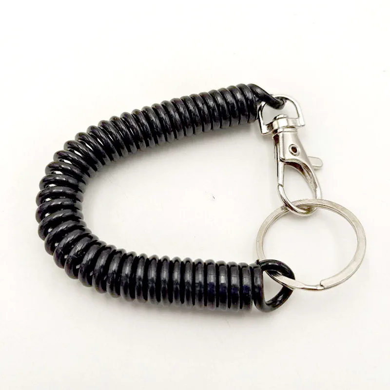 Spiral Retractable Spring Coil Keychain Theftproof Anti-lost Stretch ...