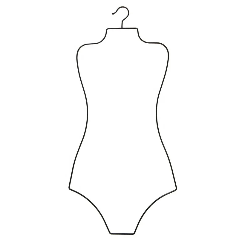 2025 Durable Silver Metal Hanger Body Shape Metal Bikini Swimwear Hanger for Adults Kids Wardrobe Swim Suit