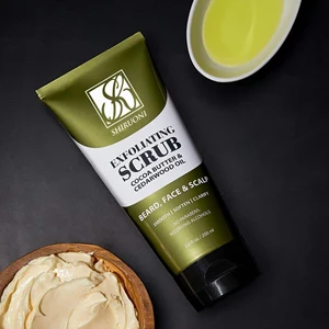 Cocoa Butter Cedarwood Oil Face and Scalp Scrub Exfoliating Smoothing Softening for Men's Beards Body Scrub