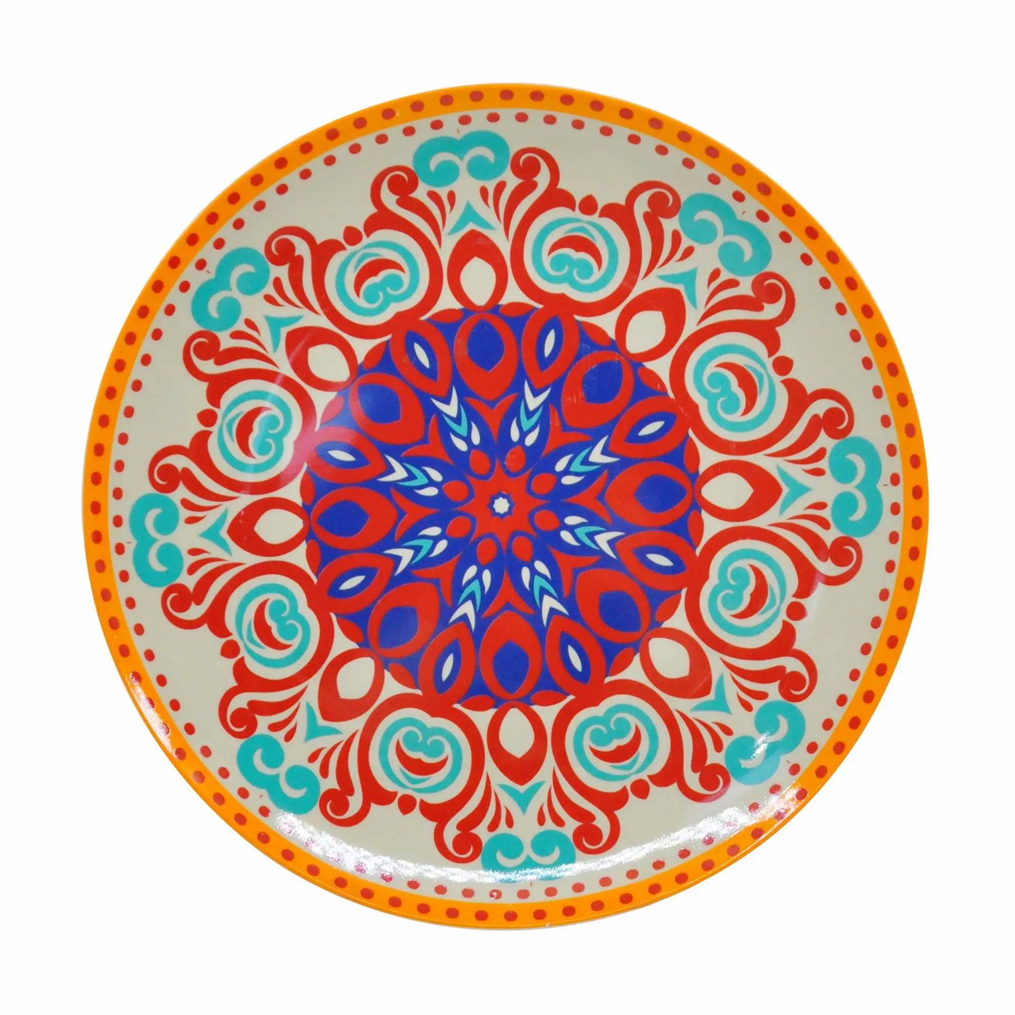 Sample Available Southeast Asian Style Custom Printed Restaurant Ceramic Plate Sets Flower Design Tableware Dinner Plate