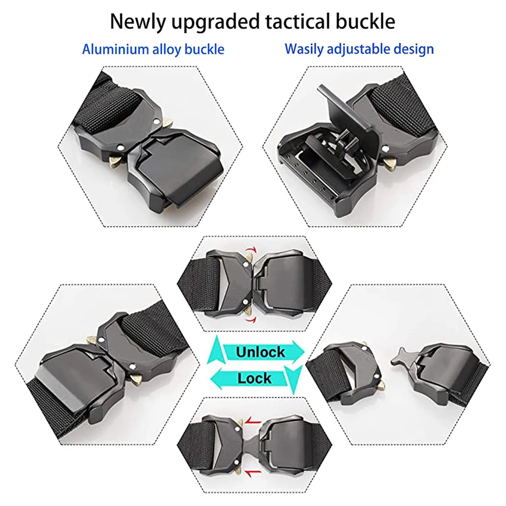 High Quality Durable Tactical Belts Nylon Web Work Belt with Heavy Duty Quick Release Tactical Belt