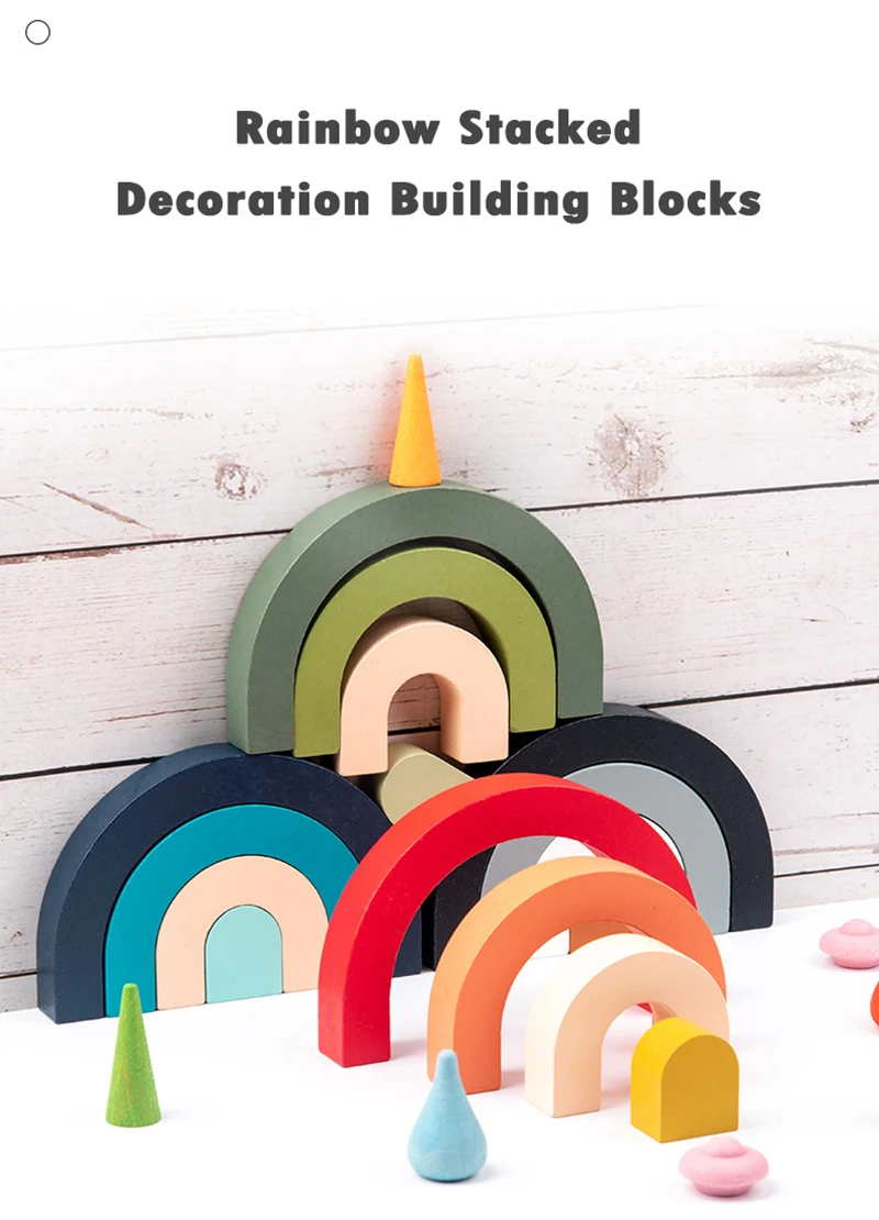 Large Wooden Rainbow Stacker Game Rainbow Stacking Toys Montessori Learning Toys Rainbow