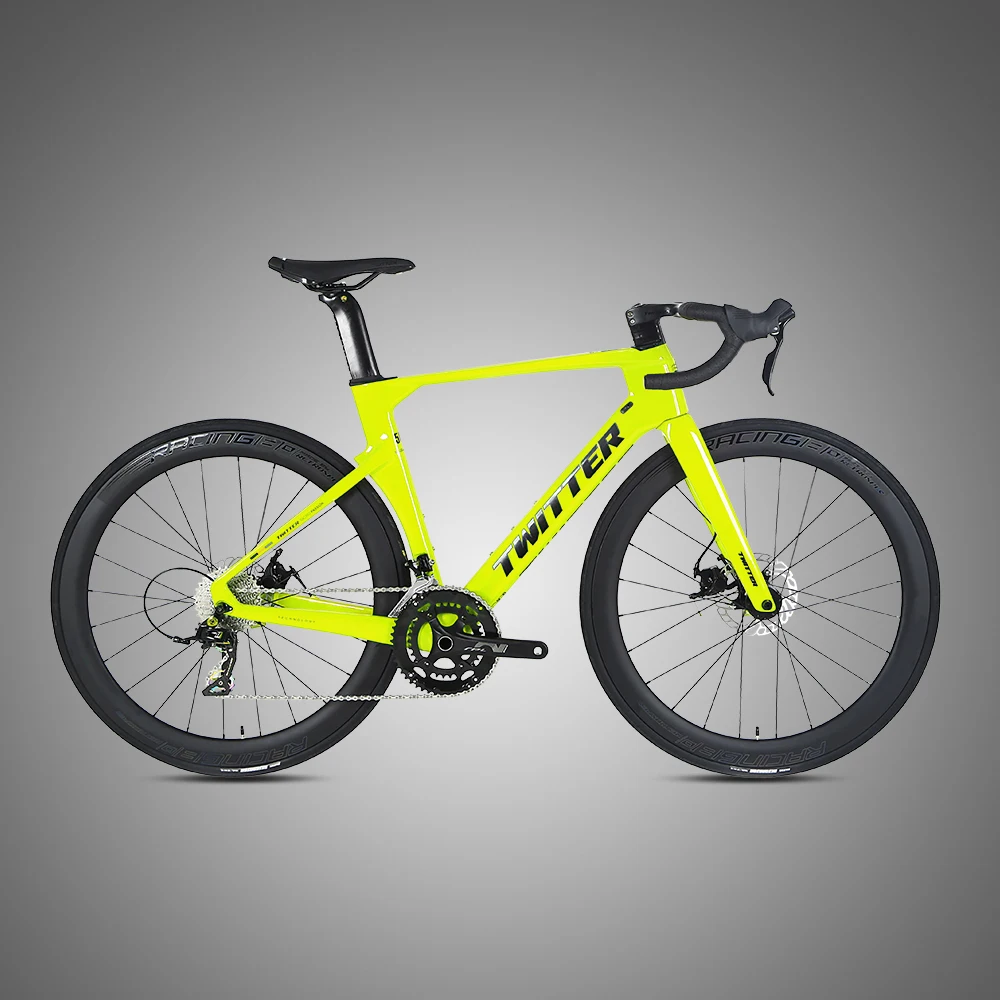 Twitter R10 Carbon Road Bike with 50mm Disc Brake Wheels, 22 Speed