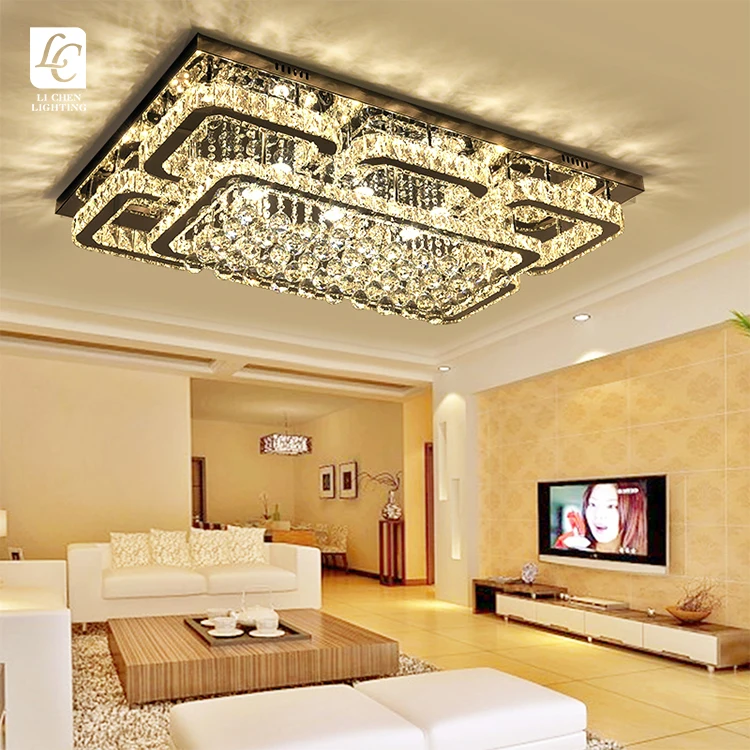 C0061 High Quality Modern Lighting Decorative Living Room Dinning Room Crystal Led Ceiling Lamp