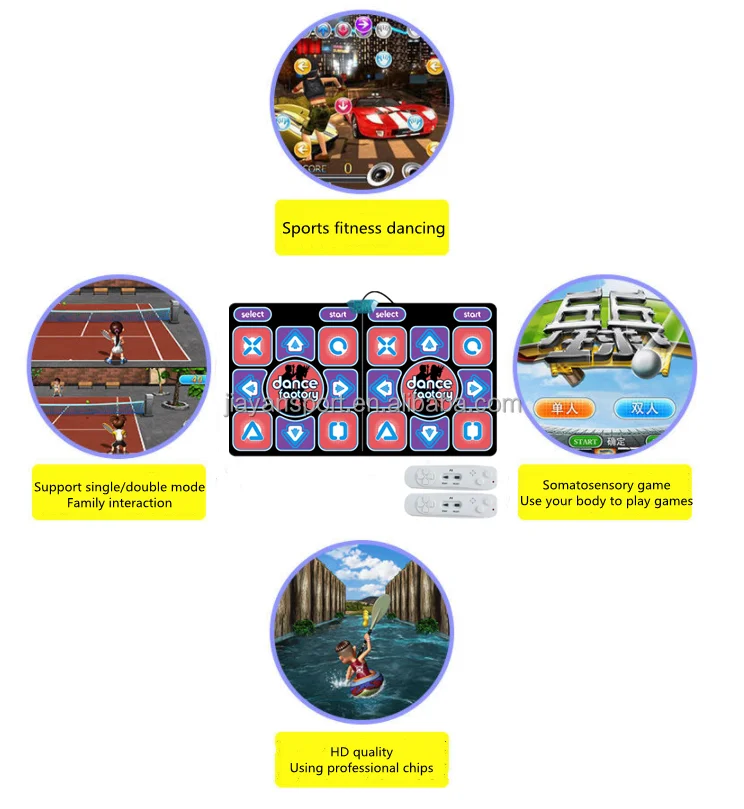 Hot Sale Adults Kids 2 Person Dance Mat Game Exercise Wireless Double