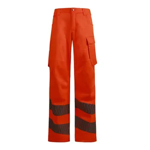 Custom EN20471 High Visibility Polyester/Cotton/Spandex Trousers Workwear for High Safety Standards