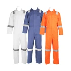 Coveralls Blue Coverall IMPA 190541 100% Cotton Boilersuit Working Coveralls With Reflective Tape HOBOND 190GSM BLUE WHITE ORANGE