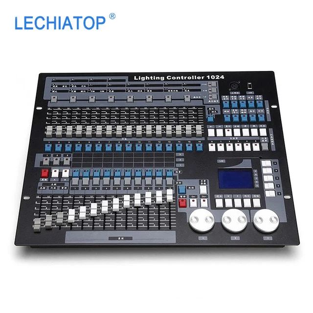 Professional DJ Lighting Console 1024 DMX Stage Lighting Controller with 8A Output Current and Flight Case