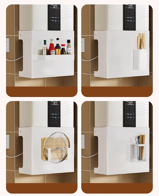 Gas Water Heater Pipe Cover White Kitchen Wall Mounted Decorative Shelf
