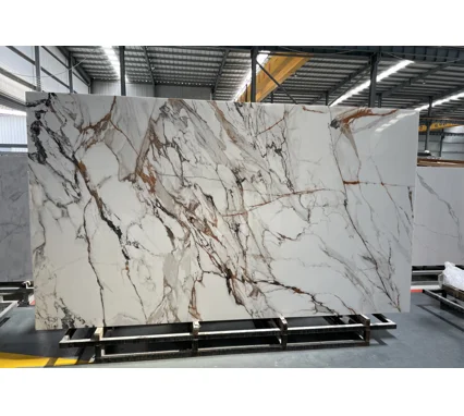 Classical Calacatta Gold Mable Sintered Stone Slab for Interior Wall and Floor
