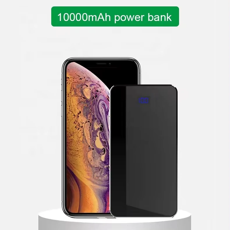 Power Bank 100000mAh - Chargeur Portable Ultra Mince Avec écran LED, 2 Ports USB, Charge Rapide 2.1A