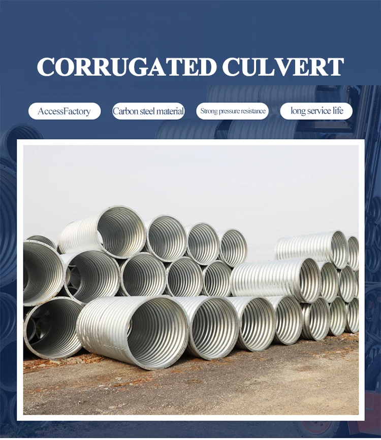 Hot Dipped Galvanized Corrugated Steel Metal Culvert Pipe For Culverts