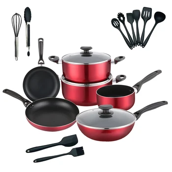 9Pcs Cookware Set Aluminum Kitchenware sauce pan frypan wok pan casserole Set Non Stick  coating for Kitchen cooking