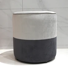 Velvet Stool Tufted Soft Ottoman Round Stool Pouffe Designer Ottoman Furniture Footstool Chair Foot Stool