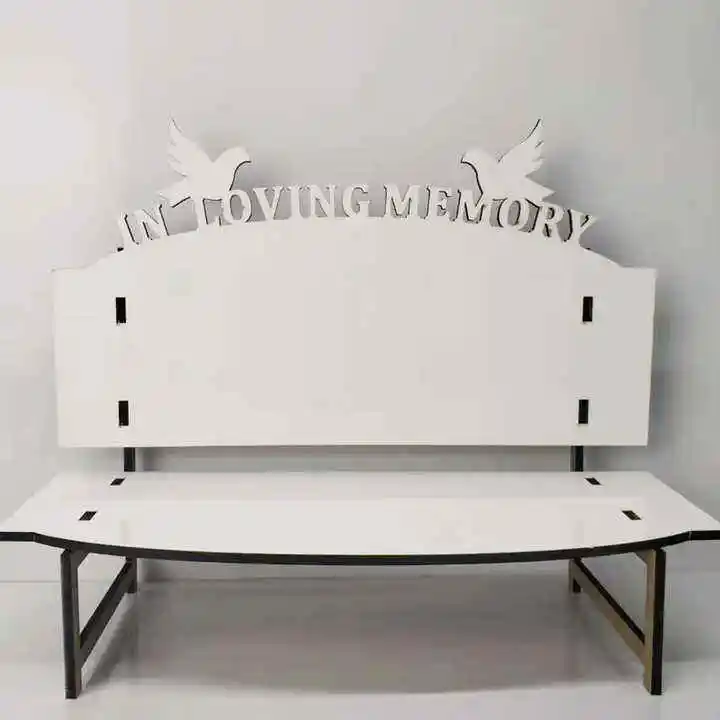 Custom Wood MDF Cheap in Loving Memory Small Chair Frame Sublimation Memorial Benches