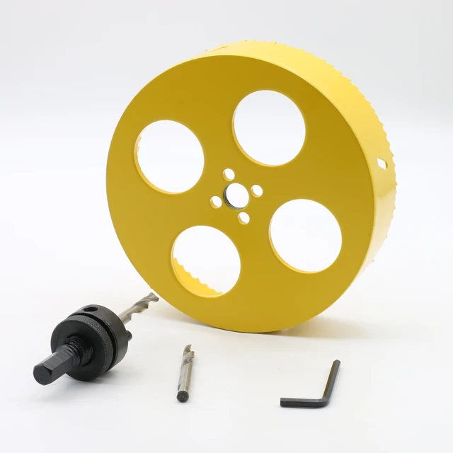 Naili 5PC M42 Bi-metal 159mm Hole Saw Set with Dust Cover Efficiently Opens Holes in Wood Gypsum Boards Ceilings