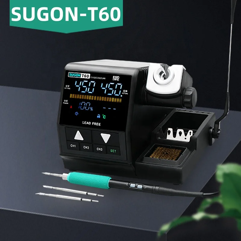 New Sugon T60 Fast Heating Soldering Stations 120W Heat up  Digital Soldering Irons Stations