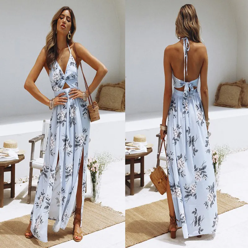 Stunning soft flower women bohemian casual dress