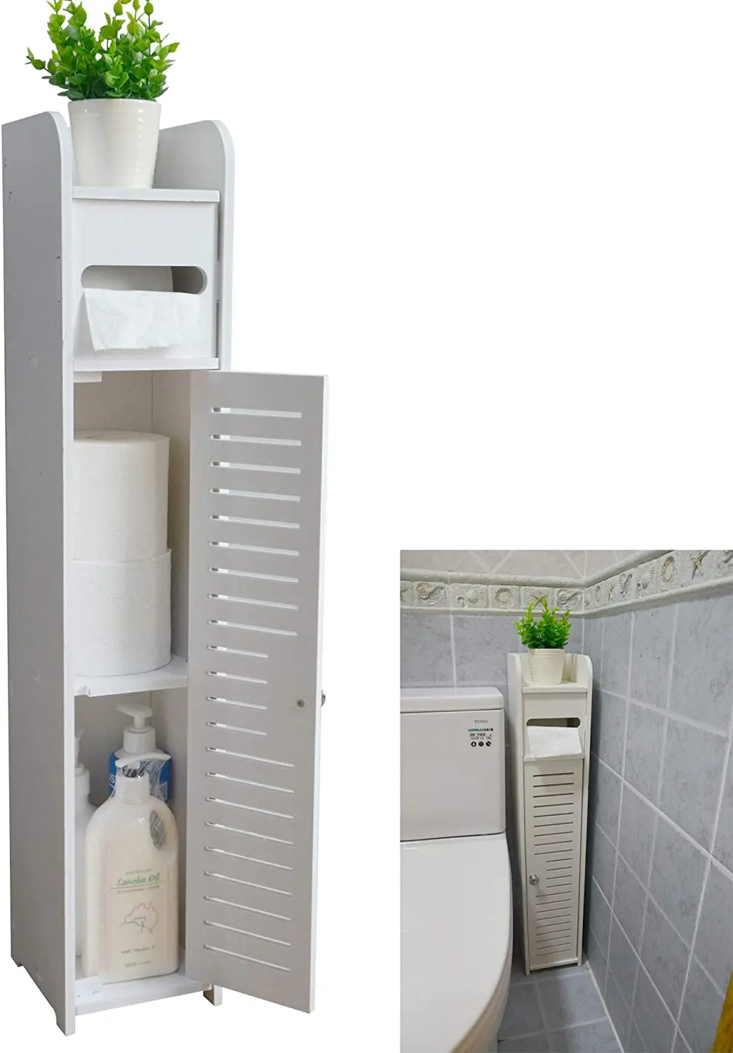 AOJEZOR Toilet Paper Storage,Small Bathroom Storage for Half Bathroom,Small  Bathroom Storage for Tiny Spaces,Little Shelf for Bedroom,Narrow Toilet