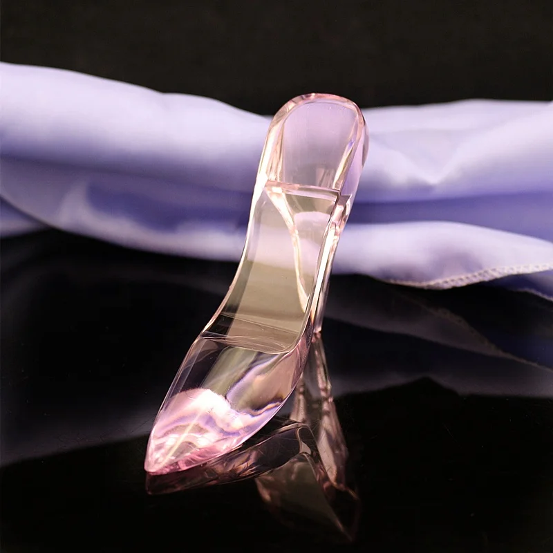 Source High Heel Shoe Trophy Optical Shining Crystal Glass Shoes