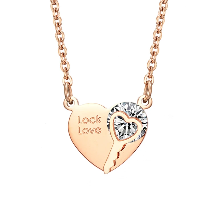 Simple Love Stainless Steel Zircon Rose 