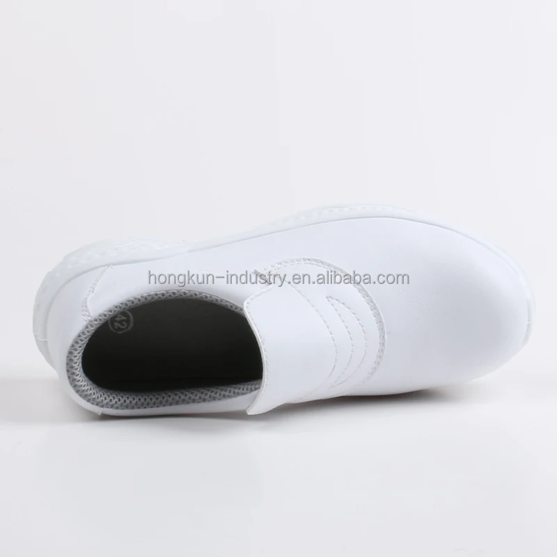 Medical Hospital Use Slips-On Microfiber White Nursing Safety Shoes Slip Resistance Steel Toe Protect Women's Safety Toe Loafer