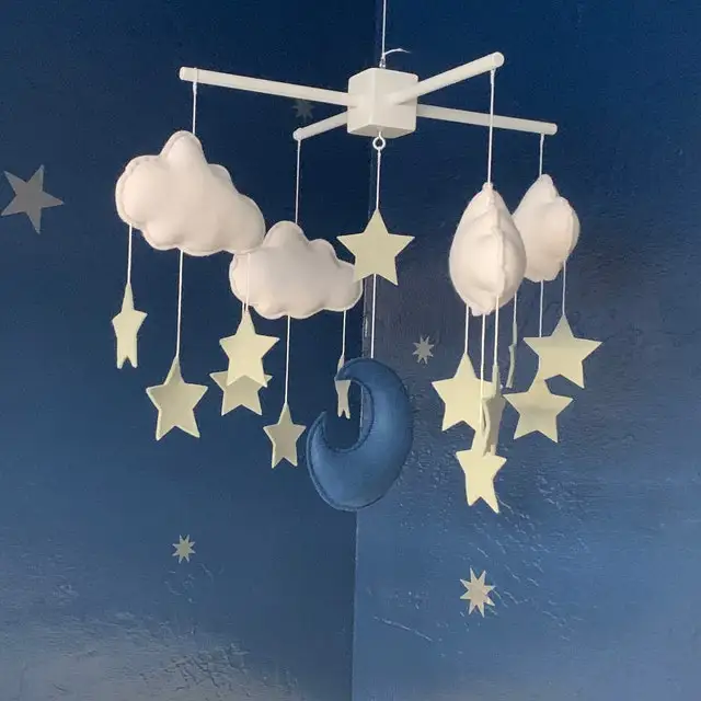 Оптовая продажа Горячая продажа питомник облако звезды висячая игрушка фетр переносной детский манеж