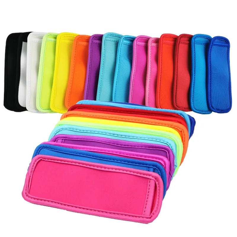 Ready to Ship Reusable Neoprene Cooler Bags Plain Color Insulated Freezer Sleeves for Icy Pole Popsicles & Ice Pops Holder
