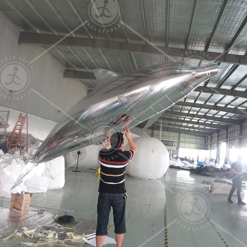 Custom Party Decoration Remote Control Flight Helium Dolphins Cartoon Advertising Inflatable Flying Dolphin