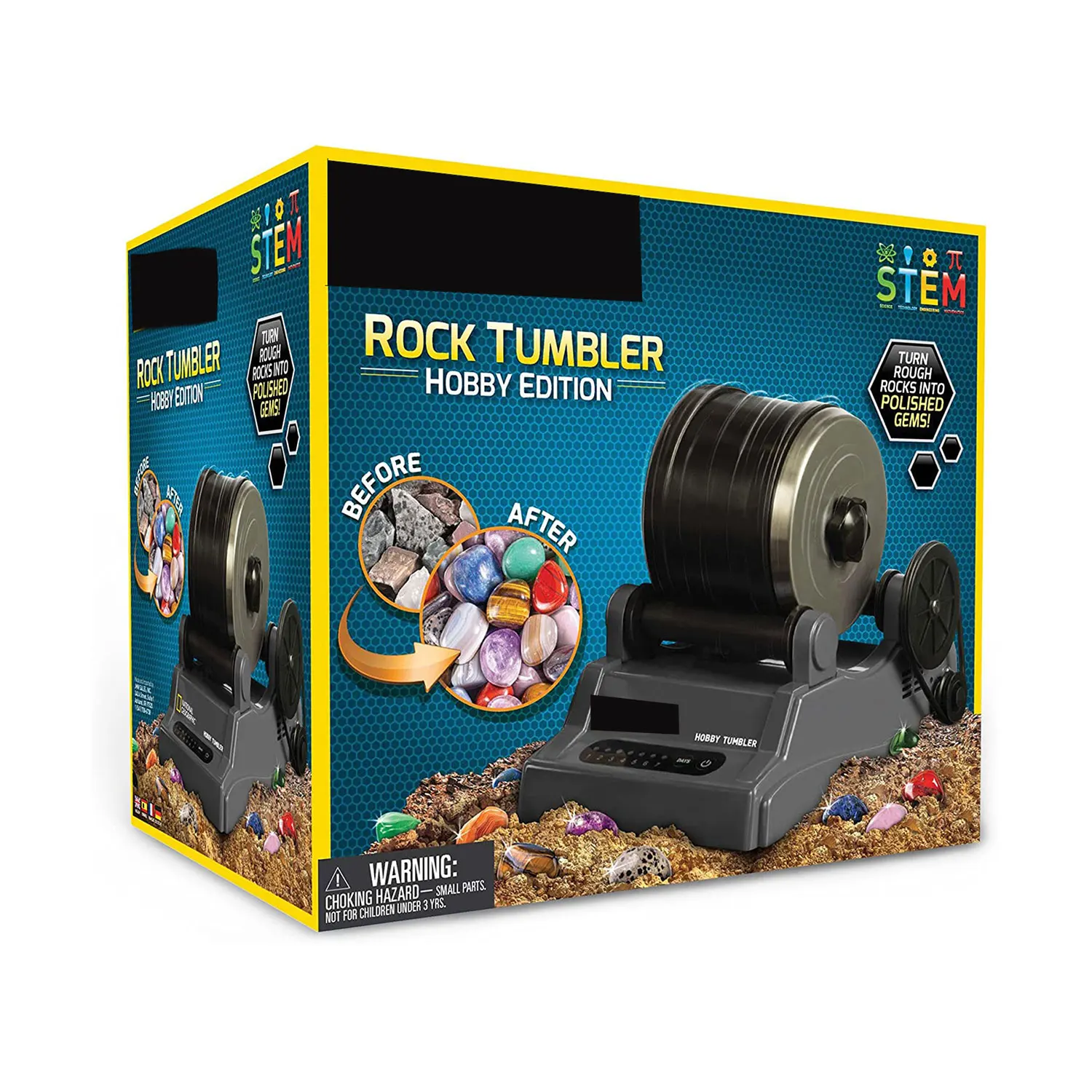 Professional Hobby Rock Tumbler Kit Includes Rough Gemstones Polishing Grits Stem Science Edu