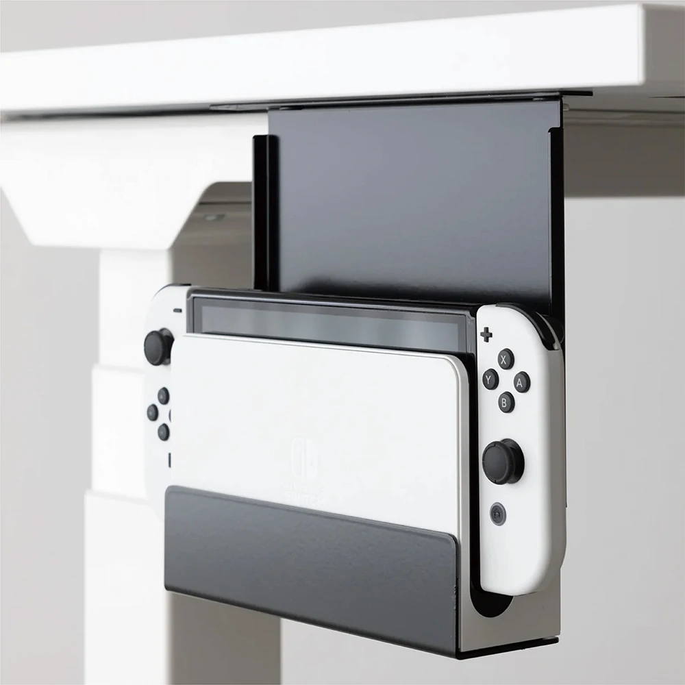 SAMDI Under Desk Storage Holder for  Switch Console Stand Display Shelves for Switch OLED Clip Bracket Shelf