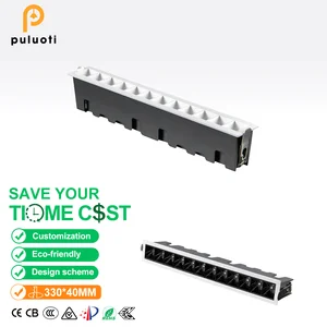 PULUOTI Modern-style Indoor Lightweight Anti-glare Linear Embedded Grid LED Spotlight Aluminum Frame Featuring 97% High CRI