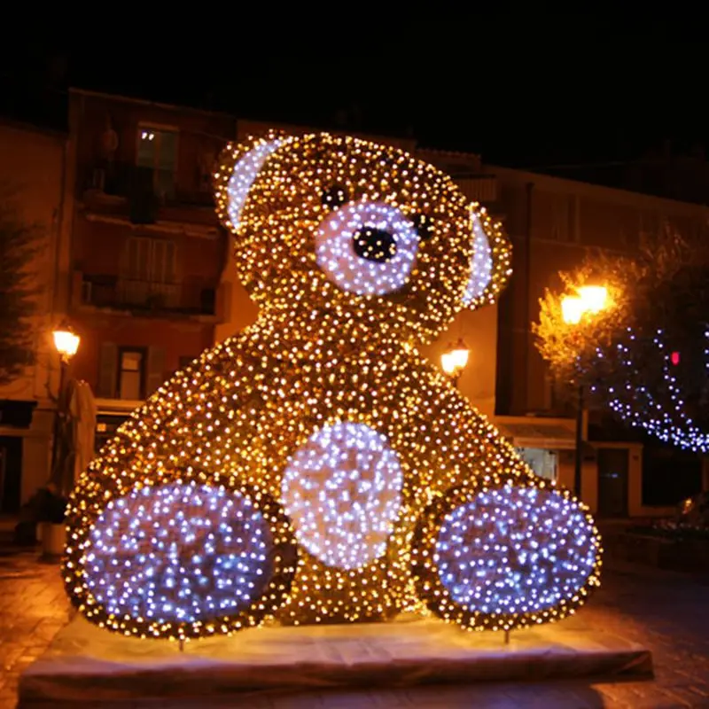 Large Christmas 3D Motif Lighted Animated Polar Bear LED 3D Animal Sculpture Lights
