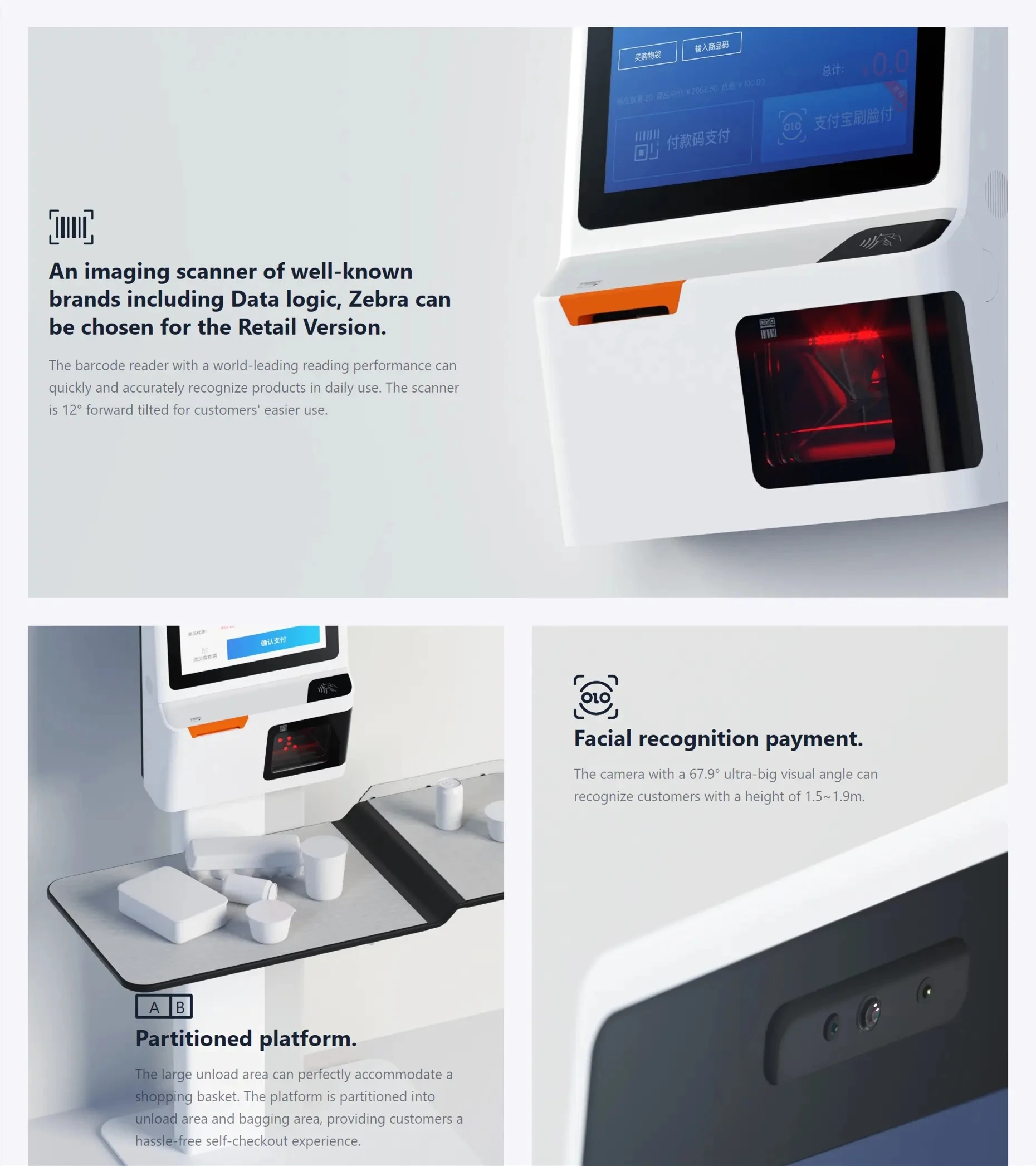 Sunmi K2 Standing Multi Touch Screen Self Ordering Kiosk Pos Printer Floor Standing Self Service Payment Kiosk for Supermarket