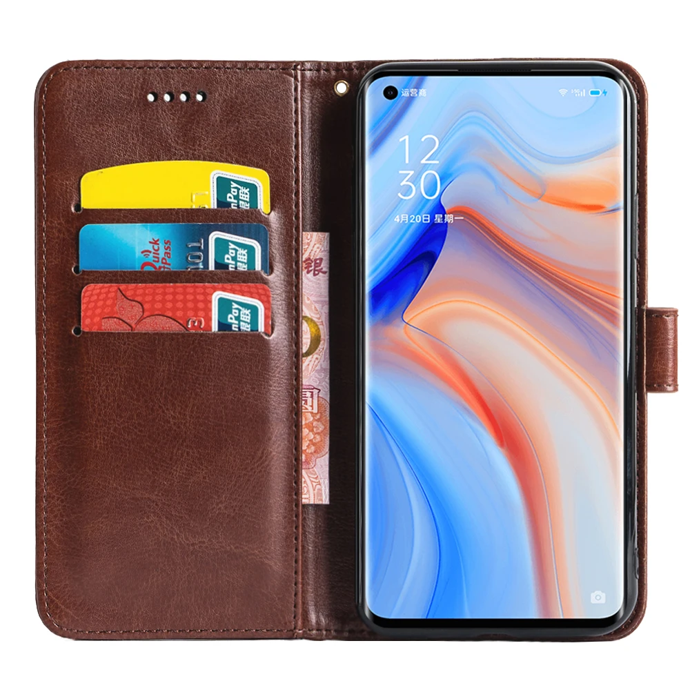 WEIOU Leather Folio Cover per OPPO A74 5G | A54 5G, Custodia in Pelle PU Magnetica Libro Flip Portafoglio con [Funzione Stand]. Blu