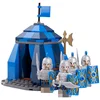 Blue Tent with 4 Medieval Character Figures
